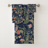 Klassiek Antiek Blauw Art Nouveau bloemmotief Bad Handdoek (Insitu)