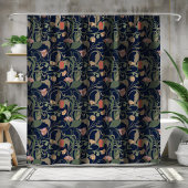 Klassiek Antiek Blauw Art Nouveau bloemmotief Douchegordijn