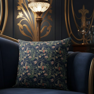 Klassiek Antiek Blauw Art Nouveau bloemmotief Kussen