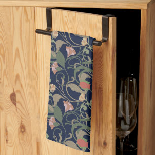 Klassiek Antiek Blauw Art Nouveau bloemmotief Theedoek