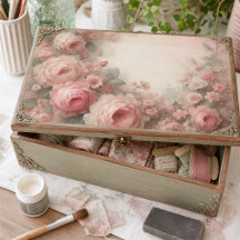 Klassiek Antiek Pastel Roze Roos Bloemendecoupage