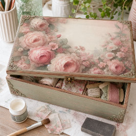 Klassiek Antiek Pastel Roze Roos Bloemendecoupage Tissuepapier