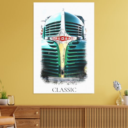 *~* Klassiek  Antiek Schilderen Oude Vrachtwagen Canvas Afdruk (Insitu (Woonkamer))