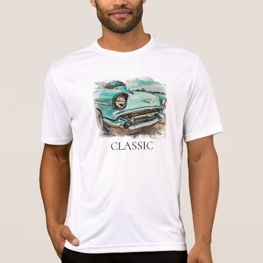 *~* Klassiek  Antiek schilderij Auto Retro T-shirt (Voorkant)