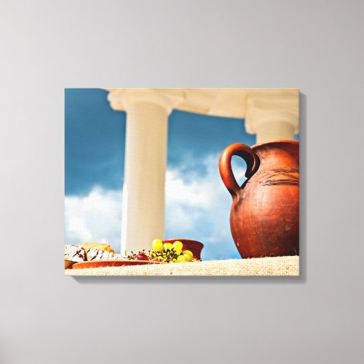Klassiek antiek stilleven met een pitcher canvas afdruk (Voorkant)