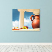 Klassiek antiek stilleven met een pitcher canvas afdruk (Insitu (Houten vloer))