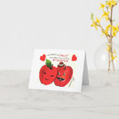 Klassiek Apple Koppel Valentijnsdag Kaart (Gele Bloem)