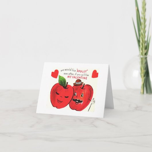 Klassiek Apple Koppel Valentijnsdag Kaart (Voorkant)