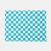 Klassiek aqua blauw dambord deurmat (Voorkant)