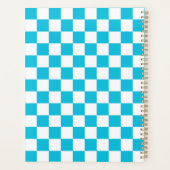 Klassiek aqua blauw dambord planner (Achterkant)