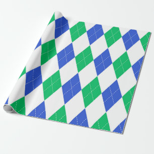 Klassiek Argyle Patroon - Golf Feestje  Cadeaupapier