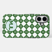 Klassiek Argyle Patroon met Custom Monogram Case-Mate iPhone Case (Achterkant (horizontaal))