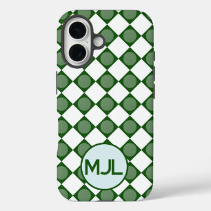 Klassiek Argylepatroon met aangepast monogram iPhone 16 Hoesje