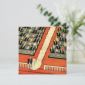 Klassiek Art Deco Bruidspaar, Trouwkaart Kaart (Staand voorkant)