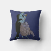 Klassiek Art Deco Bruidspaar, Verliefde Huwelijksd Kussen (Achterkant)