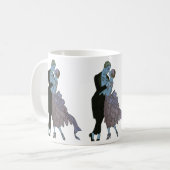 Klassiek Art Deco Echtpaar, Verliefde Huwelijksdan Koffiemok (Voorkant links)