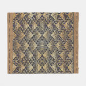 Klassiek art Deco Gold Fan-ontwerp op een Fleece Deken (Voorkant (Horizontaal))