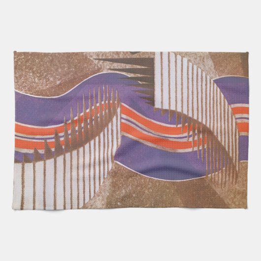 Klassiek Art Deco Jazz Pochoir Trap Patroon Theedoek (Horizontaal)