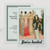 Klassiek art deco jubileumfeest kaart (Voorkant / Achterkant)