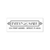 Klassiek Art Deco Monogram Retouradres Rubberstempel (Afrduk)