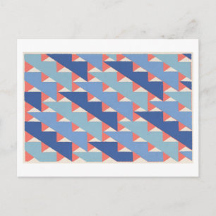 Klassiek Art Deco patroon in blauw Briefkaart