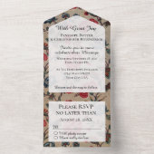 Klassiek Art Nouveau bloempatroon Trouw alles inbe All In One Uitnodiging (Binnen)