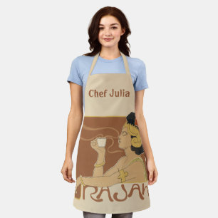 Klassiek Art Nouveau Cafe Rajah, Dame met koffie Schort