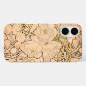 Klassiek Art Nouveau Pioenentuin Patroon van Mucha Case-Mate iPhone Case (Achterkant (horizontaal))