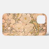 Klassiek Art Nouveau Pioenentuin Patroon van Mucha Case-Mate iPhone Case (Achterkant (horizontaal))