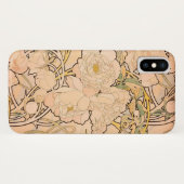 Klassiek Art Nouveau Pioenentuin Patroon van Mucha Case-Mate iPhone Case (Achterkant (horizontaal))