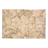 Klassiek Art Nouveau Pioenentuin Patroon van Mucha Kussensloop (Achterkant)