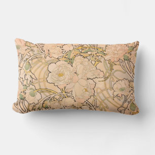 Klassiek Art Nouveau Pioenentuinpatroon van Mucha Kussen