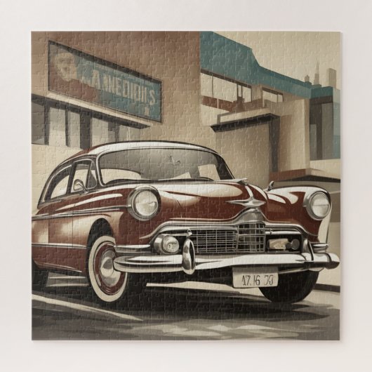Klassiek auto poster legpuzzel (Verticaal)