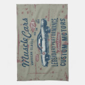 Klassiek auto retro ontwerp theedoek (Verticaal)