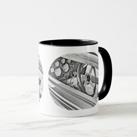 Klassiek auto Uitzicht in het raam van de bestuurd Mok (Voorkant rechts)