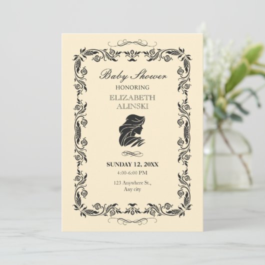 Klassiek   Baby shower Kaart (Staand voorkant)