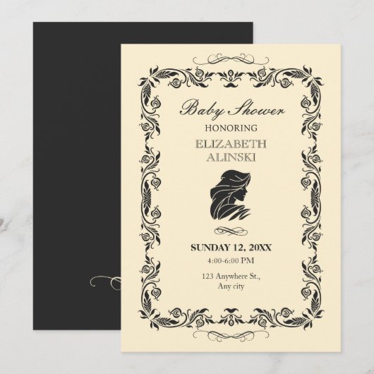 Klassiek   Baby shower Kaart (Voorkant / Achterkant)