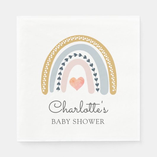 Klassiek Baby shower van Boho Rainbow Servet (Voorkant)