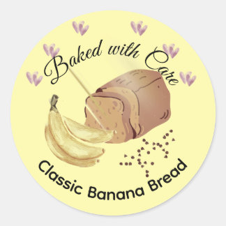 Klassiek Banaanbrood Bakkerij Productlabel Ronde Sticker