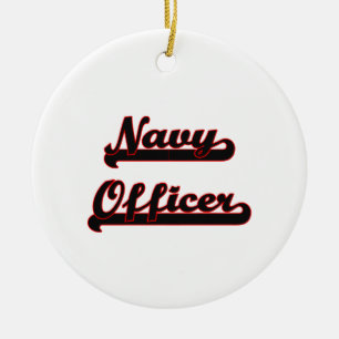Klassiek banenontwerp voor marineofficier keramisch ornament