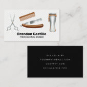 Klassiek Barber kapsel en scheren gereedschap Visitekaartje (Voorkant / Achterkant)