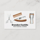 Klassiek Barber kapsel en scheren gereedschap Visitekaartje (Voorkant)