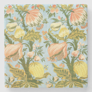 Klassiek Barok Bloemig Fruit Damast Textiel Stenen Onderzetter