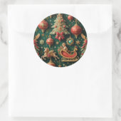 Klassiek barok Kerst sticker (Tas)