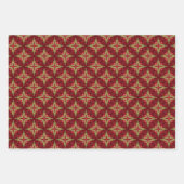 Klassiek barok rood en goud inpakpapier vel (Voorkant)