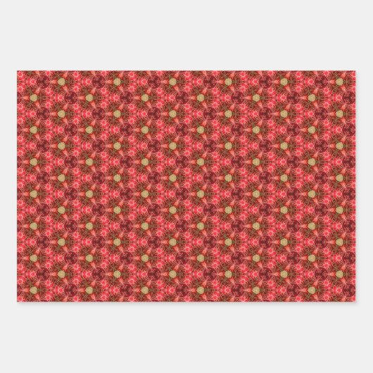 Klassiek barok rood en goud inpakpapier vel (Voorkant 3)