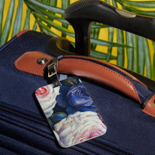 Klassiek barok Rozen bloemenontwerp Bagagelabel (Voorkant Insitu 1)