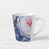 Klassiek barok Rozen bloemenontwerp Latte Mok (Rechts)