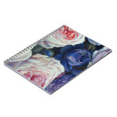 Klassiek barok Rozen bloemenontwerp Notitieboek (Linkerzijde)