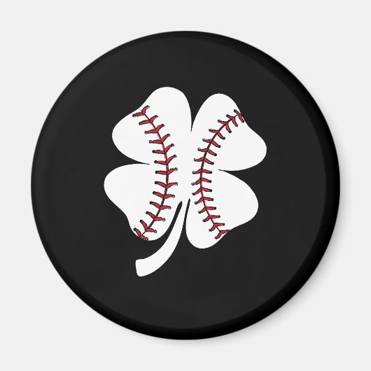 Klassiek Baseball Shamrock St. Patrick's Day Magneet (Voorkant)
